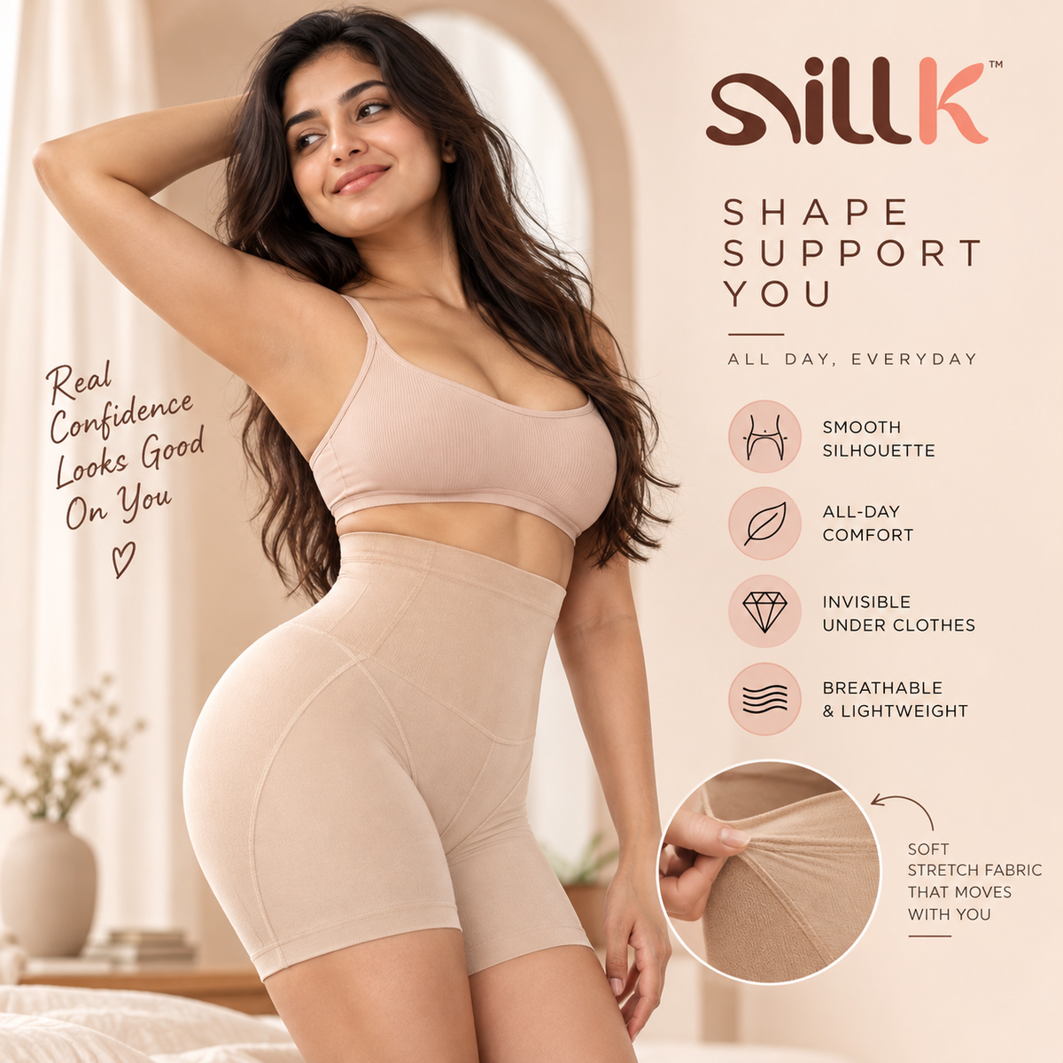 Sillk Sculpt™ High Waisted Tummy Control Shapewear Shorts